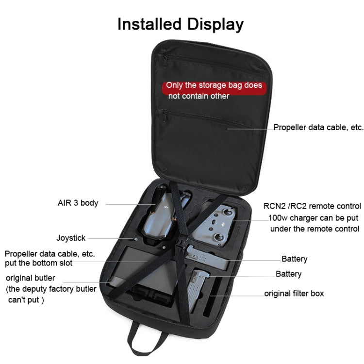 For DJI AIR 3 Storage Bag Backpack Compatible with RC-N2 or RC 2 Remote Control, A3-004 For DJI AIR 3 Storage Bag Backpack Compatible with RC-N2 or RC 2 Remote Control, A3-004